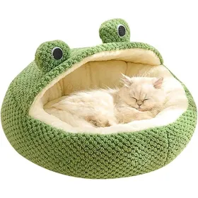 Meilleurs prix pour Lit hiver Confortable en Forme Cocon pour Chien Lit pour Chat Moelleux Semi-fermé Canapé Canapé pour M (50CM)#A CORBEILLE