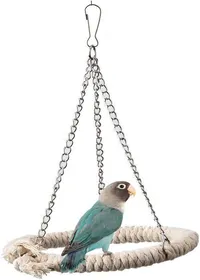Comparer les prix de Balançoire pour perroquet, perchoir en corde de coton pour oiseaux de compagnie pour petites et moyennes perruches