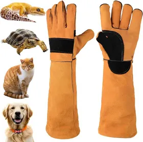 Meilleurs prix pour Gants anti-morsure pour animaux 45CM Gants anti-morsure durables pour le bain Gants anti-morsure durables capture le toilettage