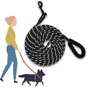 Comparer les prix de Laisse de dressage pour chien 4.5 m tanche En nylon robuste Pour chiens de petite moyenne et grande taille Noir