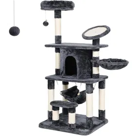 Comparer les prix de Arbre À Chat Multiniveaux Rond En Sisal Avec Rebord Tronc Pour Aiguiser Les Griffes Niche Luxueuse Pour Chats Salle
