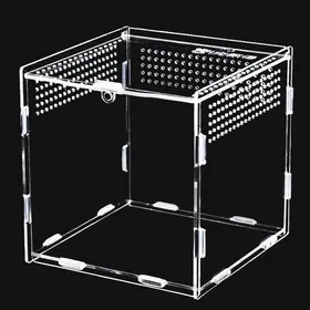 Comparer les prix de Terrarium Acrylique Conteneur de Acrylique Transparent à 360 ° pour Araignée Scorpion Scarabée Mante Religieuse Terrarium