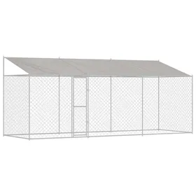Meilleurs prix pour Cage pour chien en acier - vidaXL - Argenté - 600x200x258 cm - Acier et PE - Résistant aux intempéries