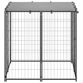 Meilleurs prix pour Meuble Déco - Niche/enclos pour chiens - CHICNoir Chenil Noir 110x110x110 cm Acier luf6692472