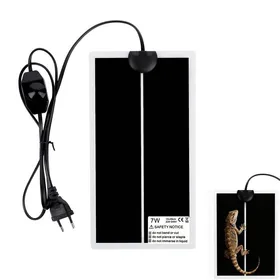Meilleurs prix pour Tapis Chauffant Terrarium 15x28cm - 1 Pièce Réglable 0-35°C 7W pour Reptiles Dupcheliry