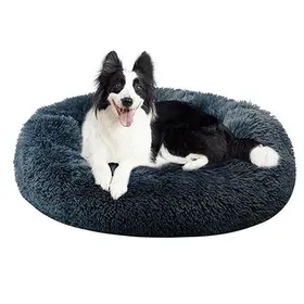 Meilleurs prix pour Grand Lit Pour Chien Chat Panier Rond En Peluche Pour ChienTapis Lavable Pour Chien Gris Foncé 100 x 100 cm Label