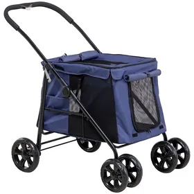 Comparer les prix de Poussette pliable pour chien avec poches latérales rembourrées adaptée aux petits et moyens chiens jusquà 20 kg tissu Oxford