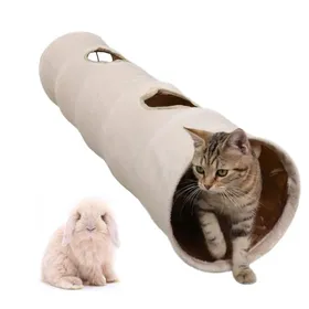 Meilleurs prix pour 1 pièce Tubes et tunnels pour chat non froissés Jouets interactifs pour lapins chiots chatons 2 fenêtres