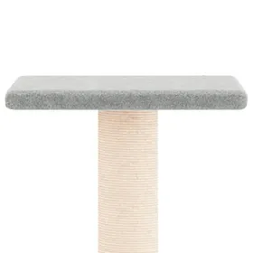 Comparer les prix de Arbre à chat avec griffoirs en sisal - MEUBLECHIC - 73 cm - Gris clair - Poteaux en sisal naturel - Peluché doux