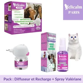 Comparer les prix de Pack Phéromone Chat – Spray + Diffuseur Anti-Stress chat  Felicalm