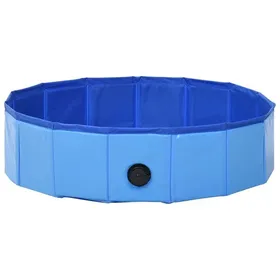 Comparer les prix de Piscine pliable pour chiens - WIENS - Bleu - 80x20 cm - PVC - Antidérapant - Utilisation intérieure et extérieure