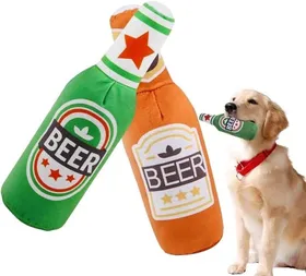 Meilleurs prix pour Bière Jouet pour Chien Lot de 2 Jouet Chien Peluche Jouet pour Chien Qui Couine Peluche Chien Indestructible Jouet Interactif