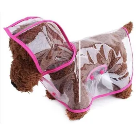 Comparer les prix de Imperméable Rose Trim L pour chiens et chats avec capuche réglable transparent imperméable et ultra-léger