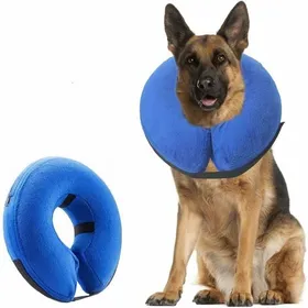 Meilleurs prix pour bleu Collier Gonflable de Rcupration Confortable Collerette de Protection pour Chien couleurs multiples ABRI DE JARDIN