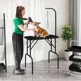 Meilleurs prix pour GOPLUS Table de Toilettage Professionnelle pour Chiens Cadre Métallique Réglable en Hauteur Idéale pour Petits et Moyens Animau