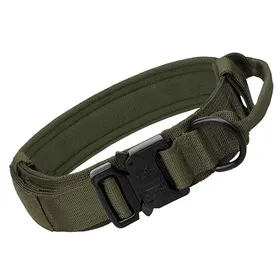 Comparer les prix de Collier tactique nylon pour grand chien 18 x 5 x 4 cm réglable anti-choc dressage extérieur promenade robuste collier chien nylon