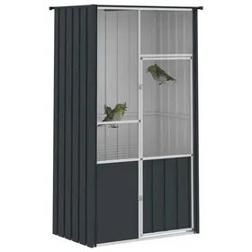 Meilleurs prix pour Cage à oiseaux anthracite 115x78x200 cm acier galvanisé_2 ans garantie_61720