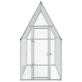 Meilleurs prix pour Cage pour poules argenté 200x100x190 cm acier galvanisé_2 ans garantie_52348