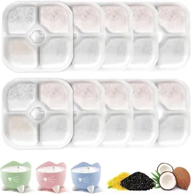 Comparer les prix de 16pcs Filtre Fontaine Eau Chat,Compatible avec la Fontaine à Eau pour Animaux de Compagnie Catit PIXI. Système de Filtration à