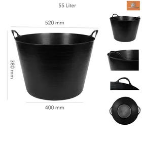 Comparer les prix de Seau flexible - TRIZERATOP - 55 litres - Incassable - Résistant UV - -30/+70°C