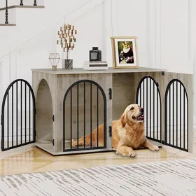 Comparer les prix de 100cm Cage pour ChiensNiche Moderne pour ChiensCage Chien de Taille Moyenne3 Portes Porte arquée 60 x 100 x 63 cm Ivoire