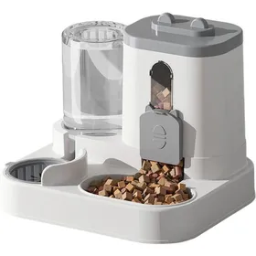 Comparer les prix de Distributeur Croquettes Chat Abreuvoir et alimentateur Automatique pour Chats Chiens Mangeoirs et Abreuvoirs1L et 300ml