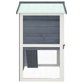 Comparer les prix de Clapier dextérieur en bois - WIENS - 3 portes - Gris - 94x60x98 cm - Bois de sapin massif - Treillis métallique