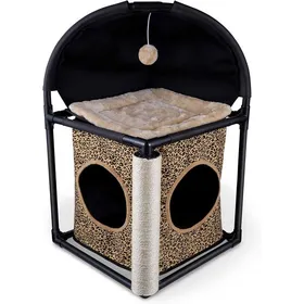 Meilleurs prix pour Arbre À Chat - Cabane Chat Extérieur/Interieur Avec Litiere Intégrée Griffoir Et Tour À Gratter - 72 Cm[ARB283]