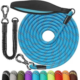 Meilleurs prix pour Longe pour Chien avec Cordon Elastique Deux Façons utiliser 3M 5M 10M 15M 20M 30M Laisse de Dressage 10M × 8MM Bleu BLEU CORDE
