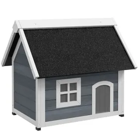 Comparer les prix de Niche pour Chat Extérieur avec 3 Portes Fenêtre et Toit Ouvrant - TCQPZ - en Bois Toit en Asphalte Gris 77 × 575 × 68 cm