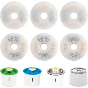 Comparer les prix de Filtre de remplacement - PZCC - Lot de 6 - Compatible fontaines florales & inox - Charbon actif et résine - Diam. 574 pouces