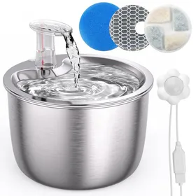 Comparer les prix de Fontaine à Eau pour Chat Chien avec Capteur Infrarouge Distributeur Eau en Acier Inoxydable Automatique 2L pour Animaux Silencieux
