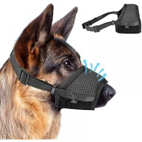 Meilleurs prix pour Muselière chien réglable anti-aboiement en maille respirante avec anneau fixation taille M noir