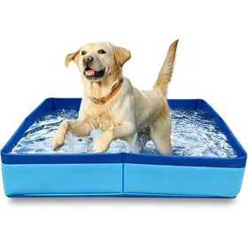Meilleurs prix pour Piscine pliable pour chien - Résistante aux rayures - 50 x 50 x 10 cm - Piscine pour chien - Piscine pliable pour 50 x 50 cm Bleu