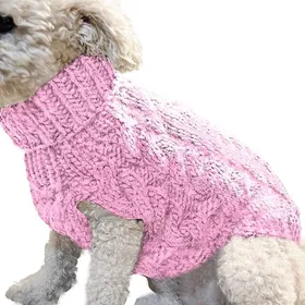 Comparer les prix de Pull en laine tricoté pour chien, manteau chaud et doux, parfait pour l'hiver, disponible en plusieurs tailles