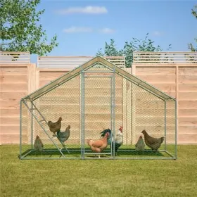 Comparer les prix de Poulailler 3x15m avec Filet de Protection - Enclos Extérieur pour Volailles Bâche Étanche et Anti-UV Structure Acier POULAILLER