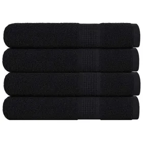 Comparer les prix de vidaXL Serviettes 4 pcs noir 100x200 cm 360 g/m² 100% coton serviette de plage serviette dinvité grande serviette de 136963