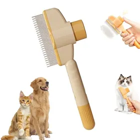 Meilleurs prix pour Brosse pour chats peigne anti-puces peigne pour chiens et chats brosse de toilettage pour chats et chiens（Jaune）
