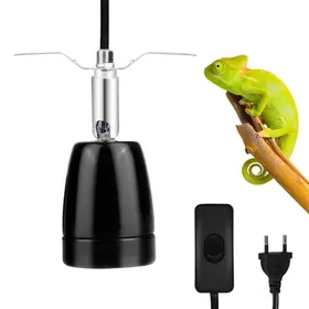 Meilleurs prix pour Support Lampe Céramique E27 - Avec Interrupteur pour Tortue Lézard (Sans Ampoule) - Accessoire Terrarium ALURRA