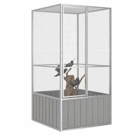 Comparer les prix de Gris Cage à perroquet - SARFATY® Cage à oiseaux - Gris - 111x107x211 5cm - Acier galvanisé(28.1 kg)85100