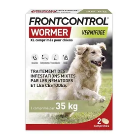 Meilleurs prix pour Frontcontrol Wormer Vermifuge chien + de 35Kg 2 Comprimés