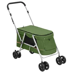 Comparer les prix de SALE 2025Chariot à Vélo VIDAXL - Poussette pour chien pliante Vert 100x49x96 cm Tissu de lin chill597067