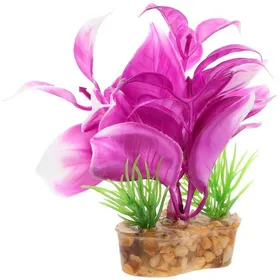 Meilleurs prix pour 1 pièce de décoration daquarium violette petite plante artificielle en plastique 10 x 5 x 15 cm