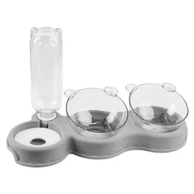 Meilleurs prix pour DOUBLE GAMELLE POUR CHAT ET CHIEN, MANGEOIRE À EAU ET SUPPORT POUR BOUTEILLE D'EAU