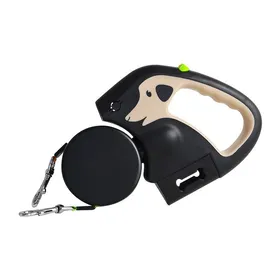 Meilleurs prix pour Laisse rétractable rotative pour animaux avec lampe torche et boîte à sacs laisse double pour 2 chiens (kaki)