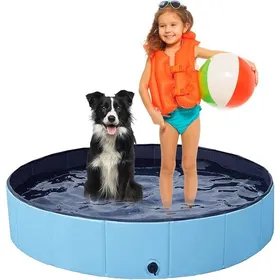 Meilleurs prix pour Grande piscine pliable pour chien en PVC antidérapant pour chiens pataugeoire portable pour s pour intérieur et L