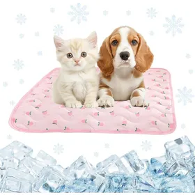 Meilleurs prix pour Tapis Rafraichissant Chien ChatÉté Tapis Refroidissant pour Chien60*50CM Tapis Fraicheur ChienCooling Mat Dog avec Motif Cerise