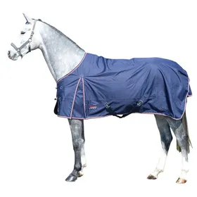 Meilleurs prix pour EQuest Couverture dextérieur Halifax pour chevaux 600D - 50 g Nylon bleu marine - M / 135 cm