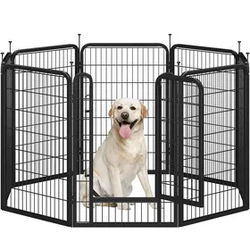 Meilleurs prix pour Yaheetech Parc pour Chien en 8 Panneaux Enclos pour Chien en Métal Parc pour Animaux de Compagnie Noir
