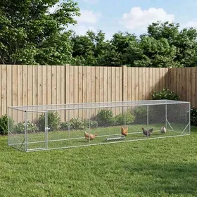 Meilleurs prix pour VidaXL&1859 Enclos pour Poules Argenté 500 x 100 x 100 cm Acier galvanisé_Résistant aux intempéries